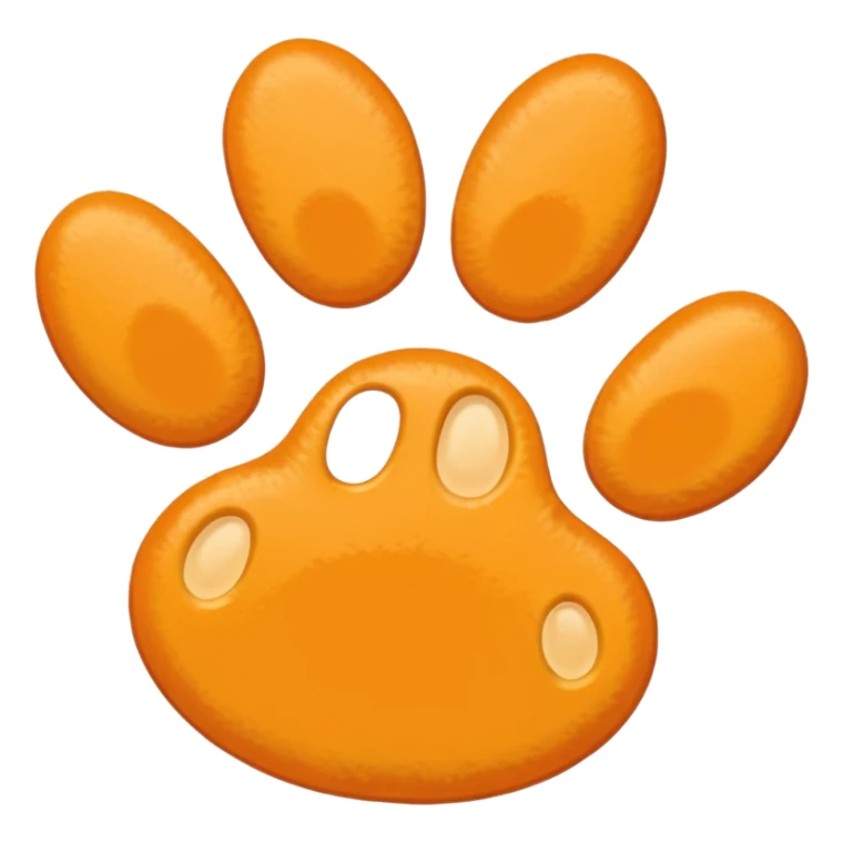 a very light pale pastel yellow-orange pawprint sticker