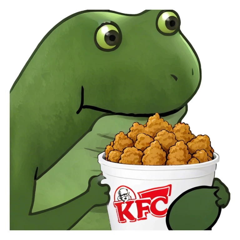 bufo offering a bucket of KFC chicken sticker