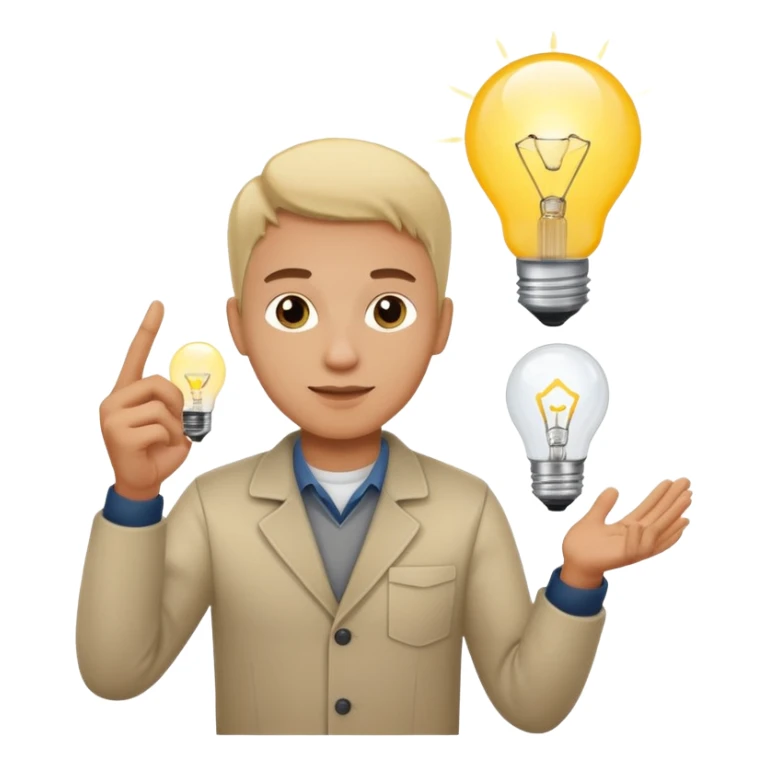 product owner person with lightbulb and product diagram sticker