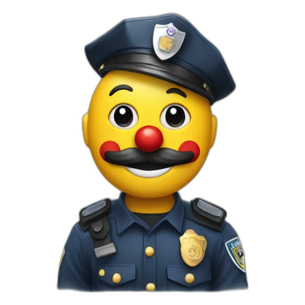 Clown with police helmet sticker