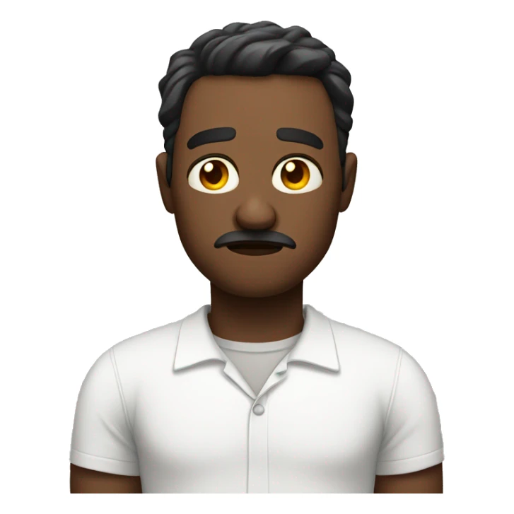 Sad man in white shirt  sticker