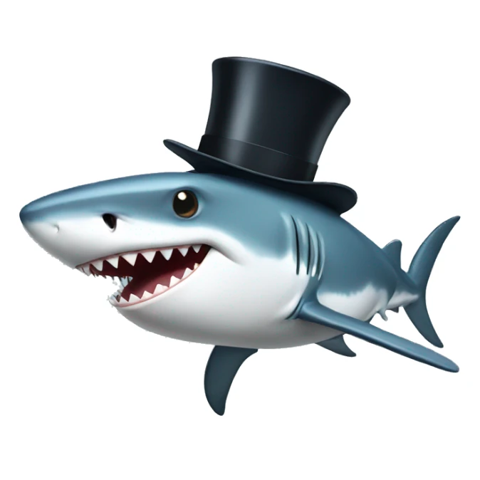 Shark with a top hat sticker