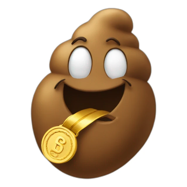 poop with gold medal sticker
