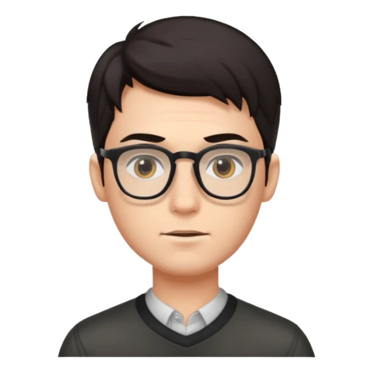 young man with glasses and slick hair sticker