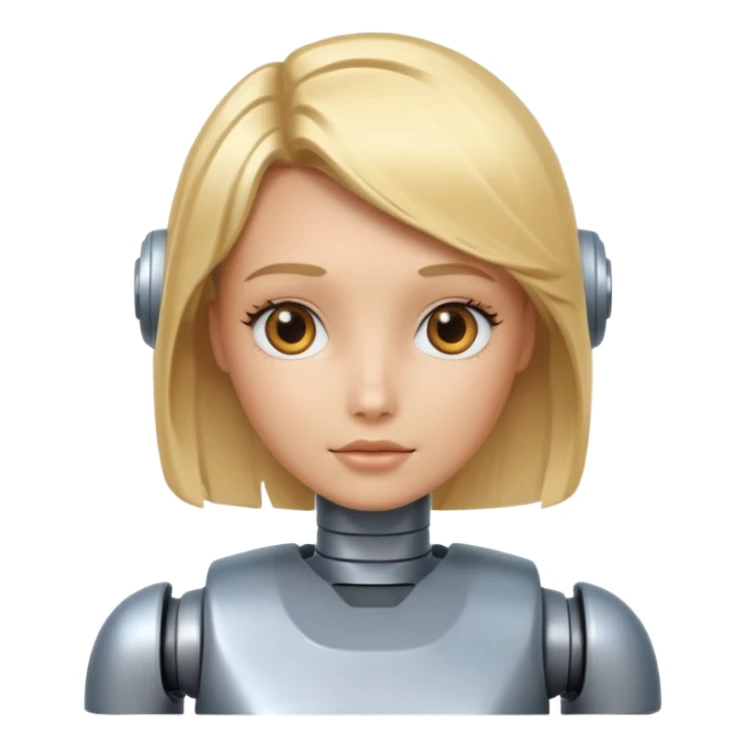 robot with blonde hair sticker