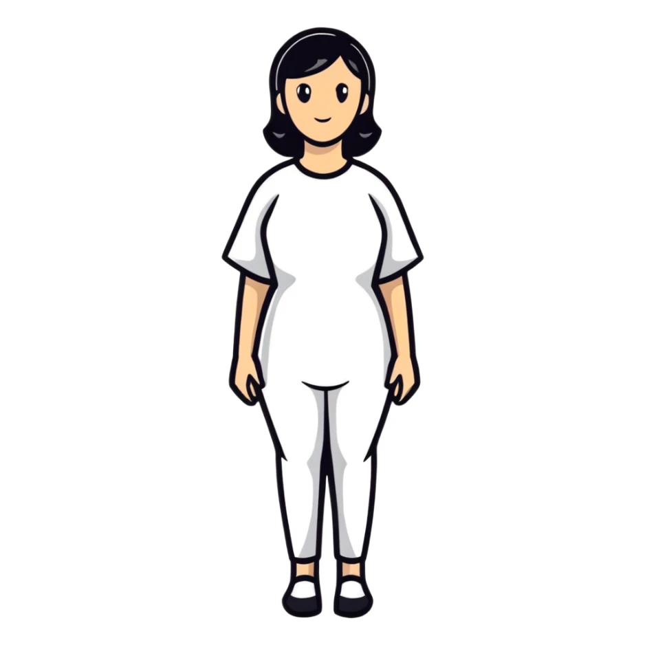 woman with exaggerated proportions sticker