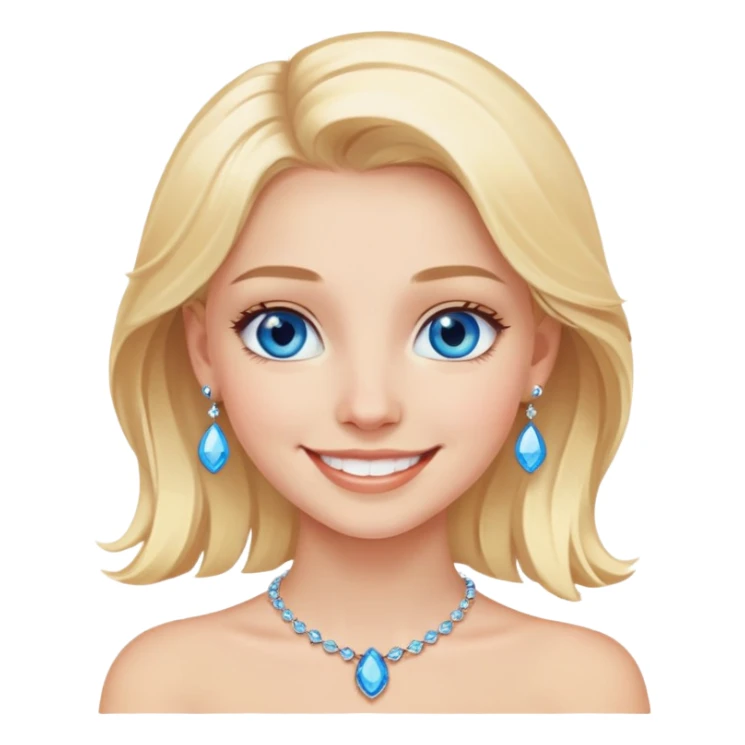 smiling blonde girl with blue eyes and jewelry  sticker
