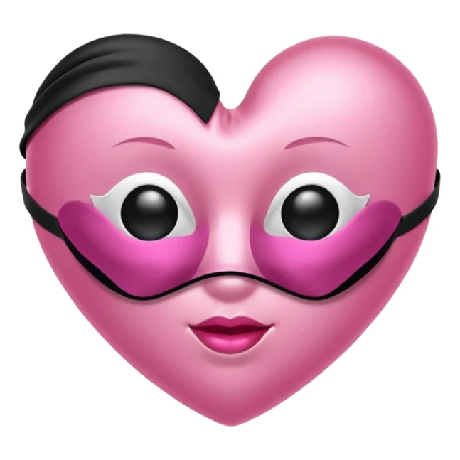 Pink satin heart with sleep mask sticker