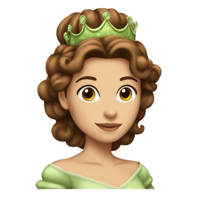 Princess with brown hair kissig frog sticker