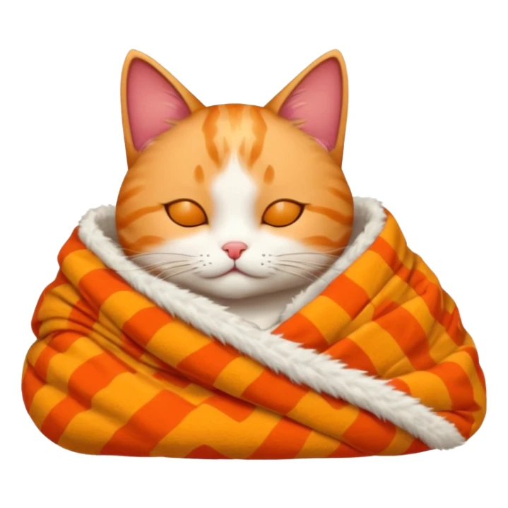 A sleepy cat patient wrapped in a warm blanket, holding a tiny hot pack.
 sticker