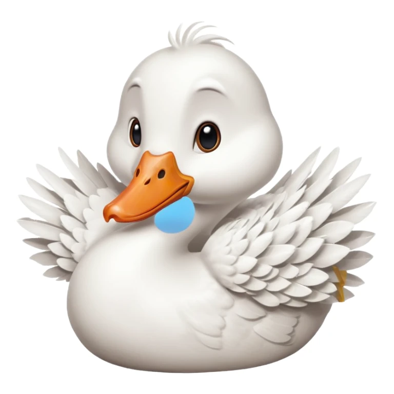 art style drawing of a white goose character looking extremely shocked sticker