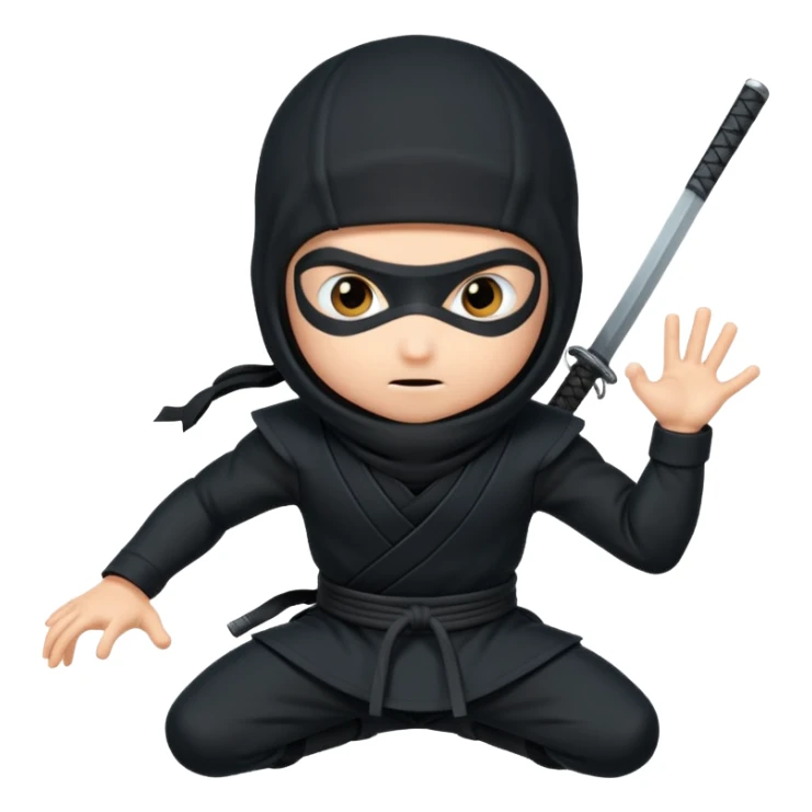 Ninja posando para una foto sticker