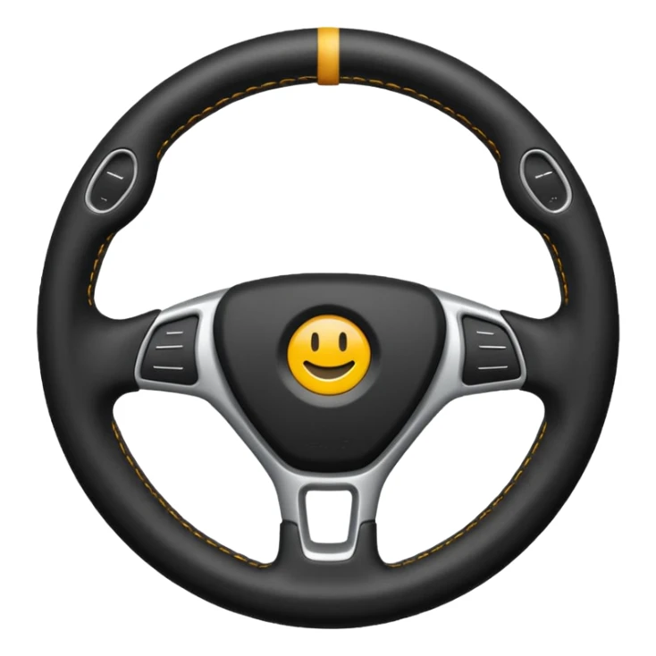 car steering wheel with no emoji sticker