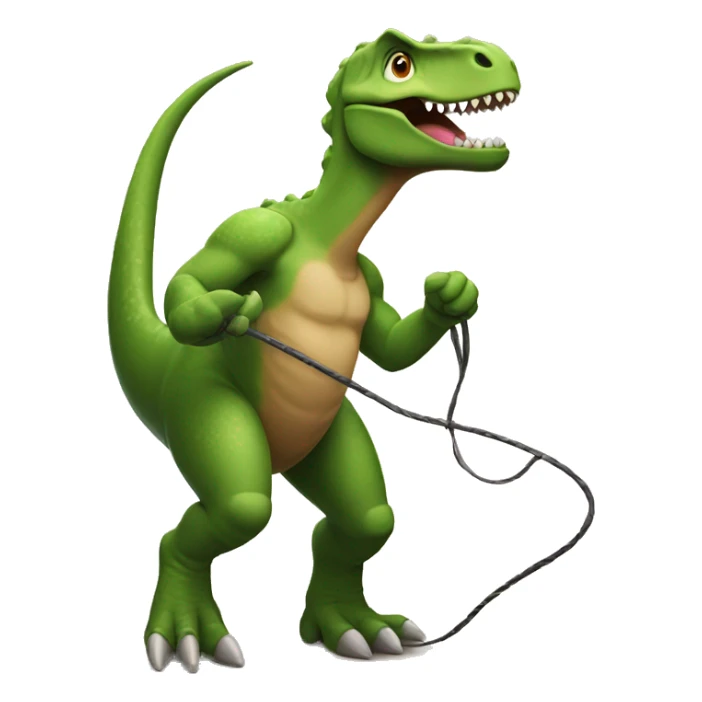 dinosaur with a whip  sticker