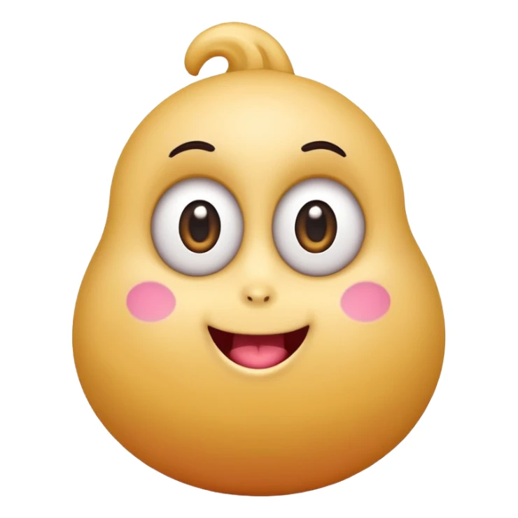 whimsical playful creature named Womplepop with round bouncy body big expressive eyes quirky smile fun colorful emoji style sticker