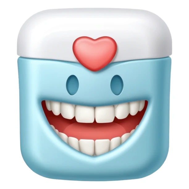 Round of white thread dental floss sticker