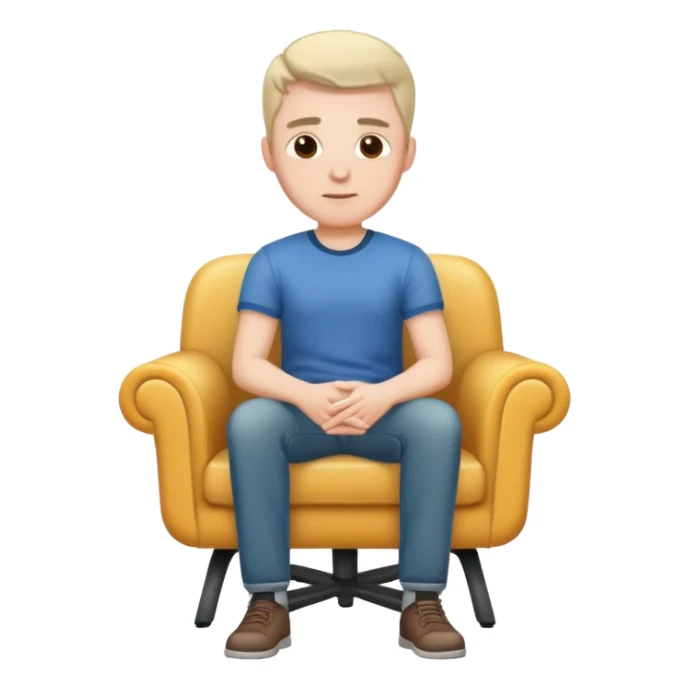 White male casual clothes sitting on chair sticker