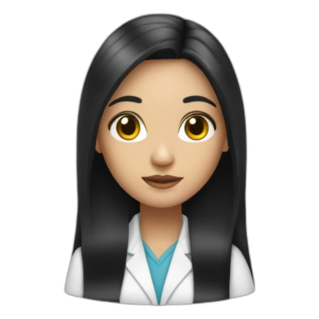 Psychologist girl with long black hair sticker