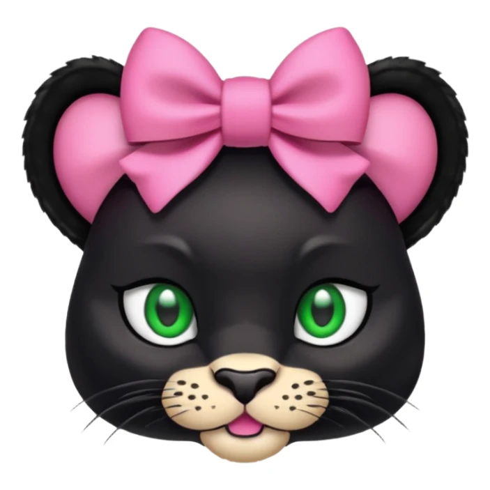 panther with a large pink bow on its head sticker