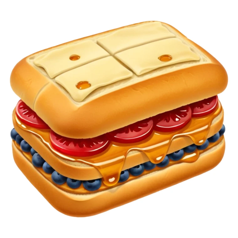 Un sandwich dorato con marmellata e mirtilli sticker