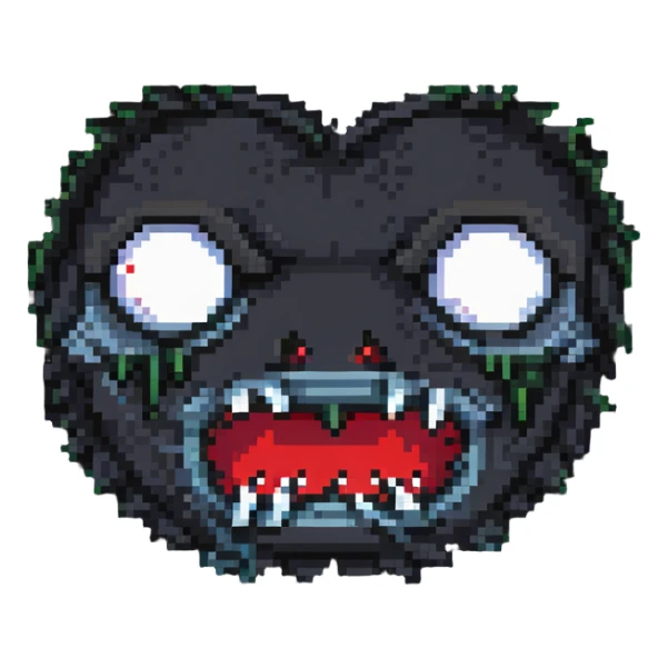horror sackface with jagged stitched mouth and one eye sticker