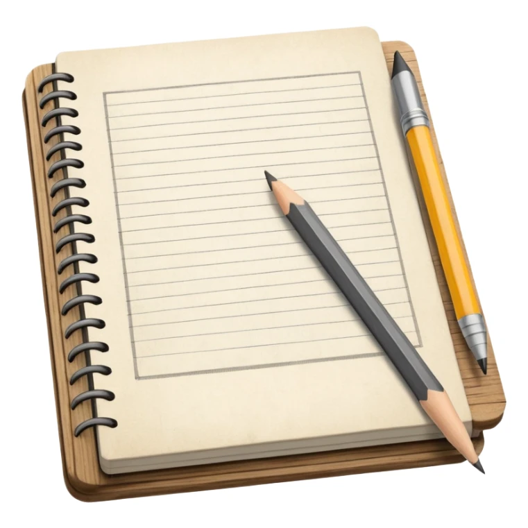 open sketchbook with a pencil on it sticker