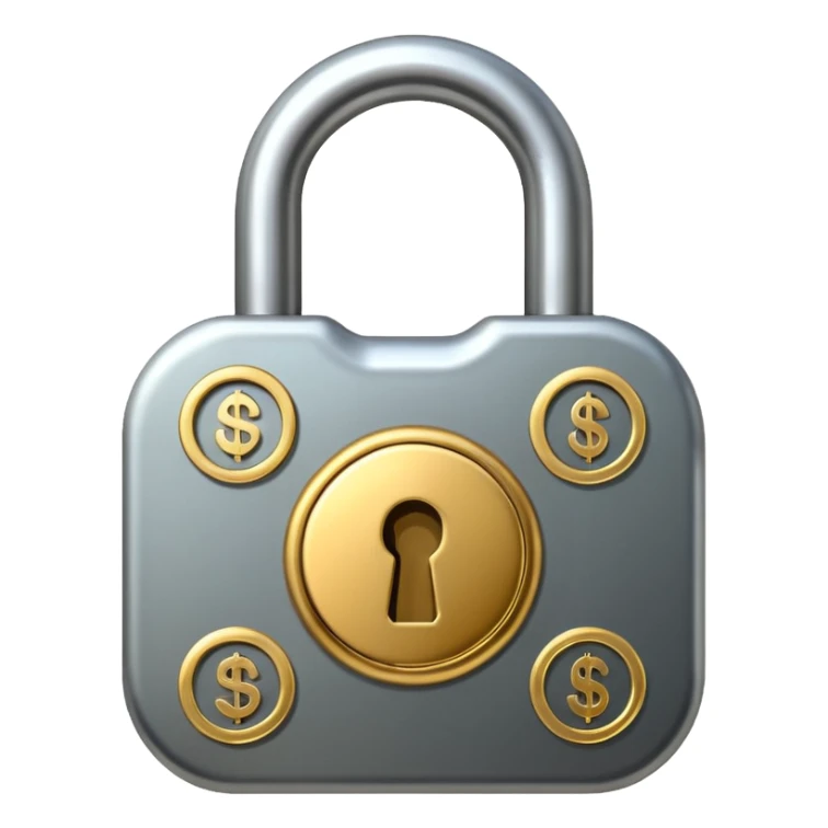 Lock with money symbol sticker