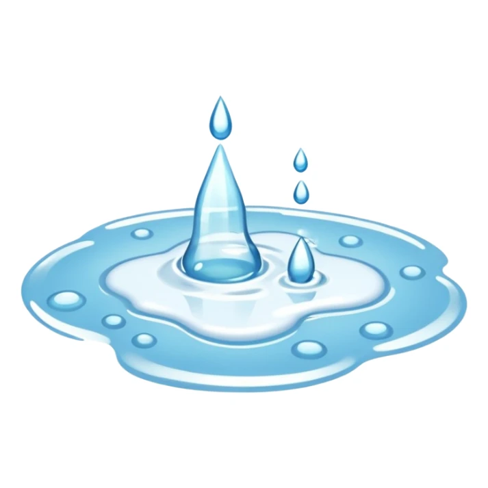 a small puddle of white and clear liquid sticker