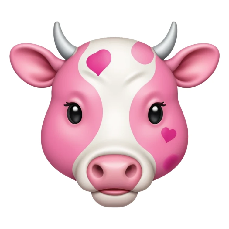 Pink cow spot print heart sticker