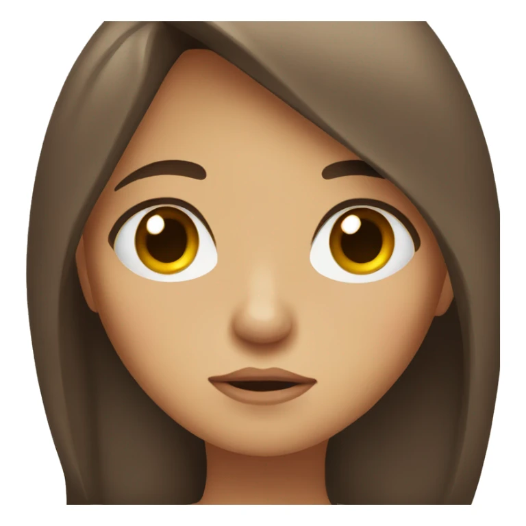 very sad girl with brown hair and brown eyes  sticker