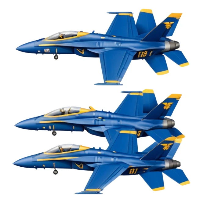 four US Navy Blue Angels f/a-18s performing diamond formation flight maneuver sticker