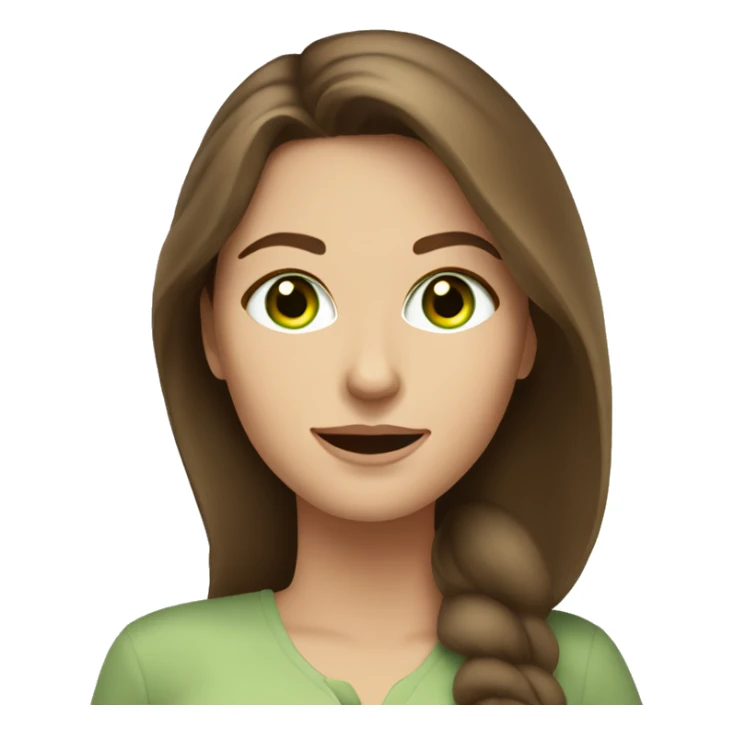  Caucasian woman with brown hair green eyes at brunch sticker