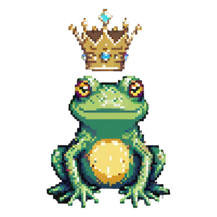 royal frog with jeweled crown sticker