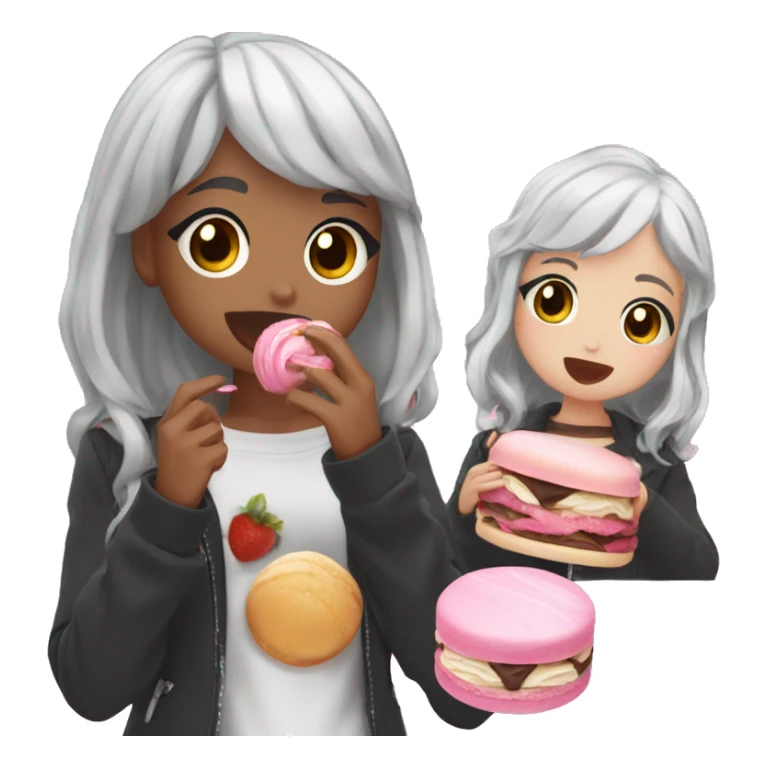 Gacha life girls eating macrons sticker