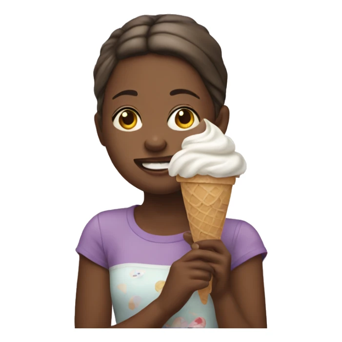 Girl eating ice cream sticker