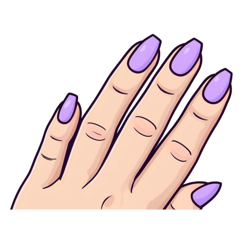 lilac pastel manicure with almond-shaped nails sticker