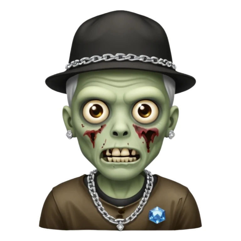 Zombie con gorra de los Dodgers negra y cadena diamantada  sticker