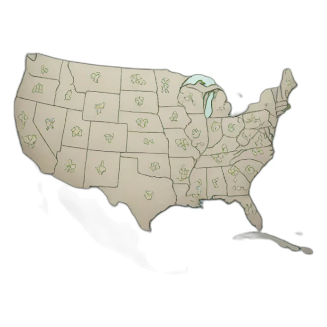 United States of America map sticker