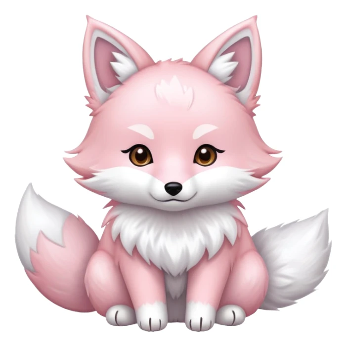 Cute Pastel pink and white Cherry Blossom Sakura Fox sticker