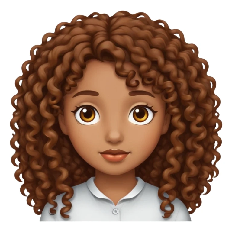 menina de cabelo cacheado castanho, pele morena sticker