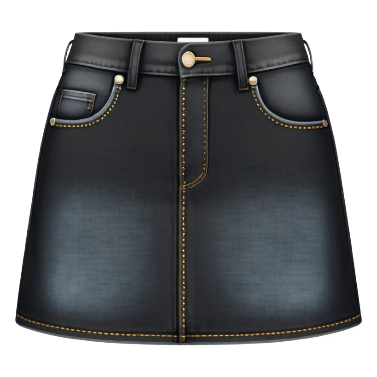 super realistic black denim mini skirt sticker