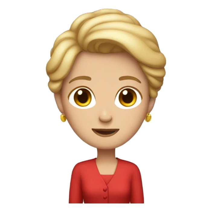 mom with bob hair and red elegant clothes sticker