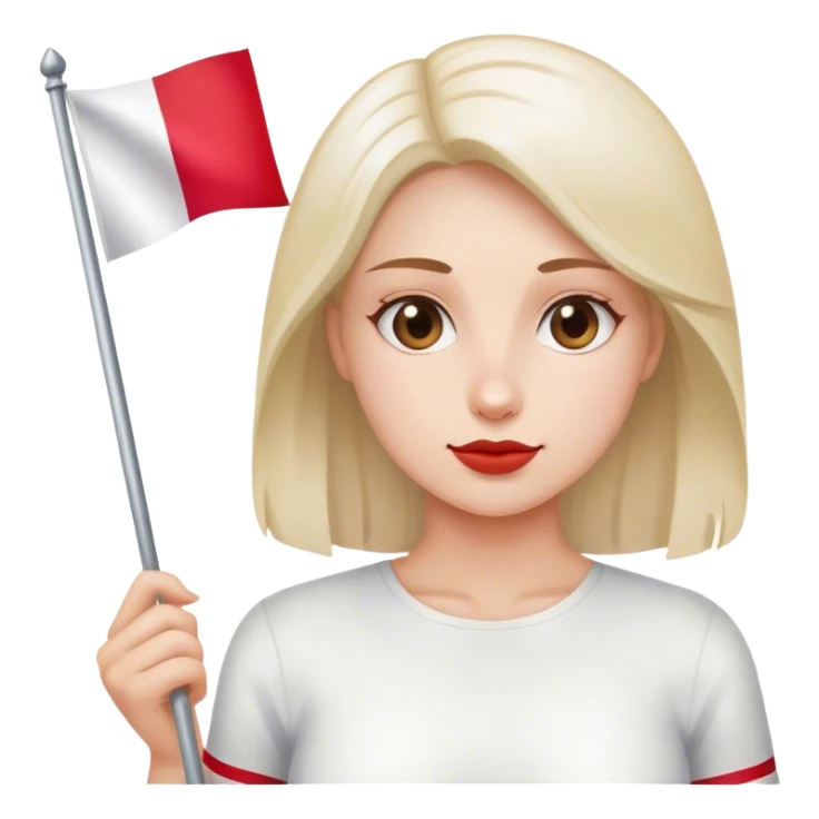 woman with poland flag sticker