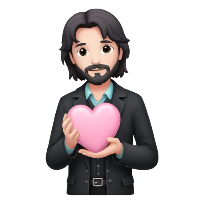 Sirius black holds a pastel pink heart  sticker