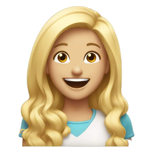 Blond girl Laugh out loud sticker