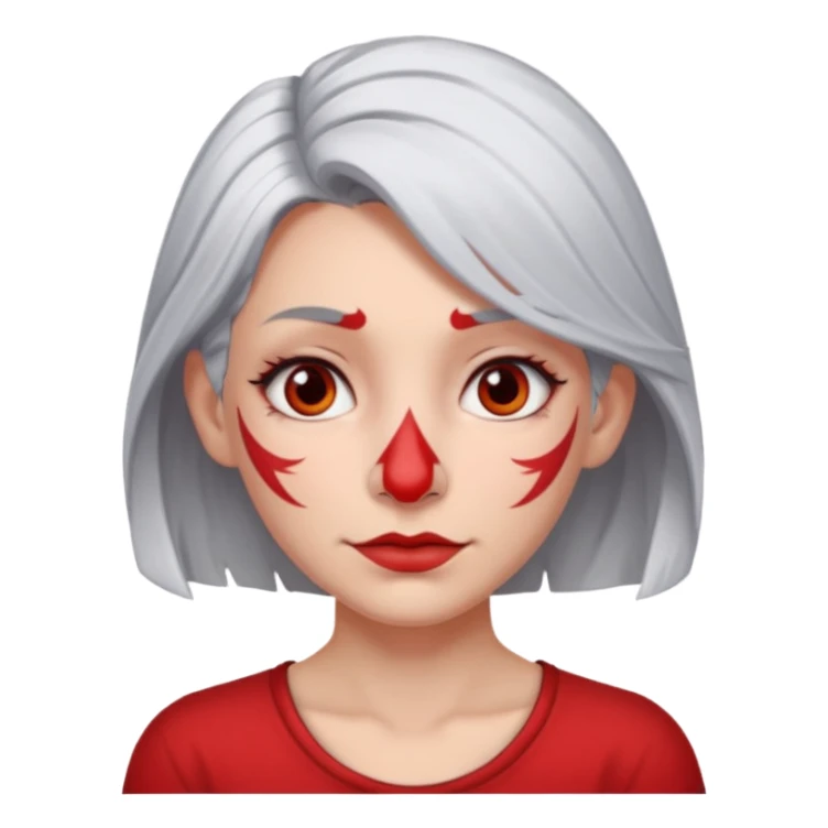 white-gray haired heavy red tattooed big nose young girl sticker