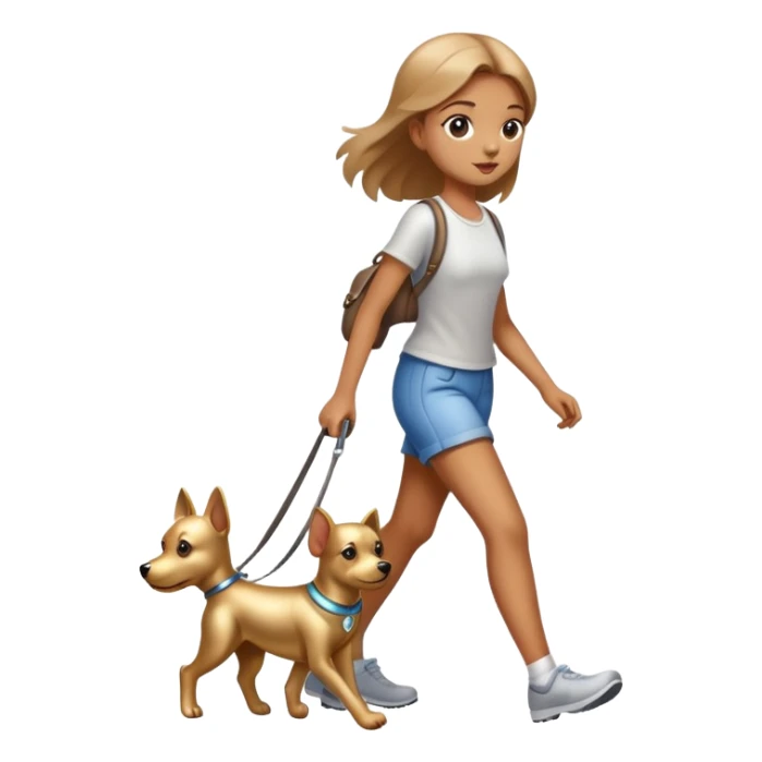 Sorayama girl walking a dog sticker