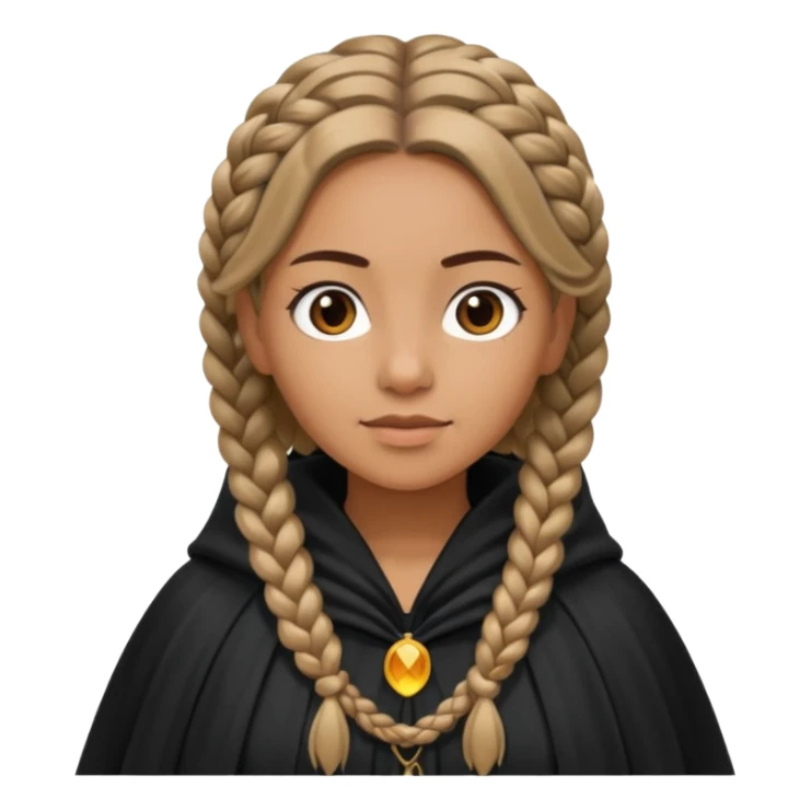 woman with braided hair, cloak sticker