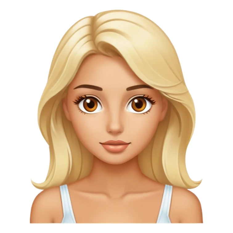 Luxury blonde model, brown eyes, honeymoon sticker