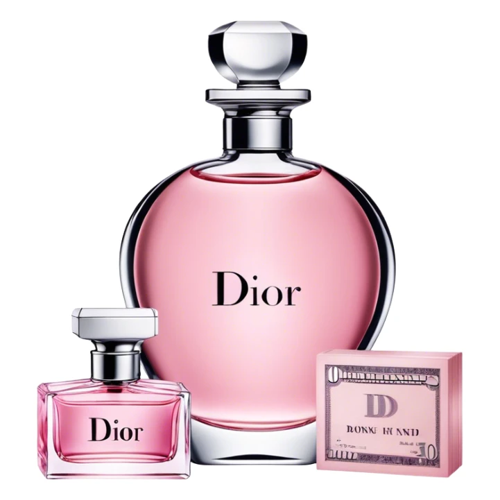 “Dior perfume and pink money. sticker
